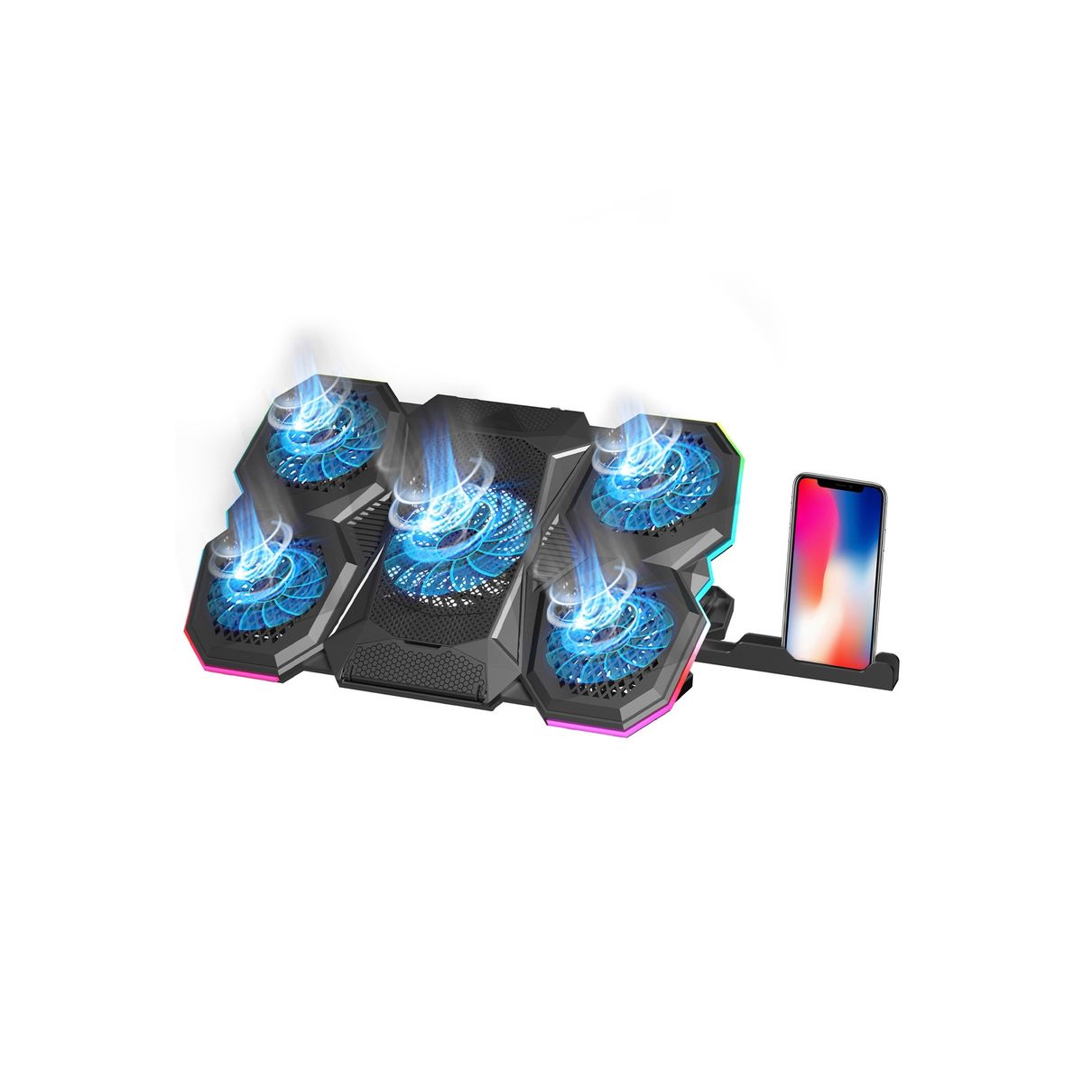 KOLKE - Base Cooler para Notebook 9"a 17" Kolke 5 Ventiladores RGB KOLKE