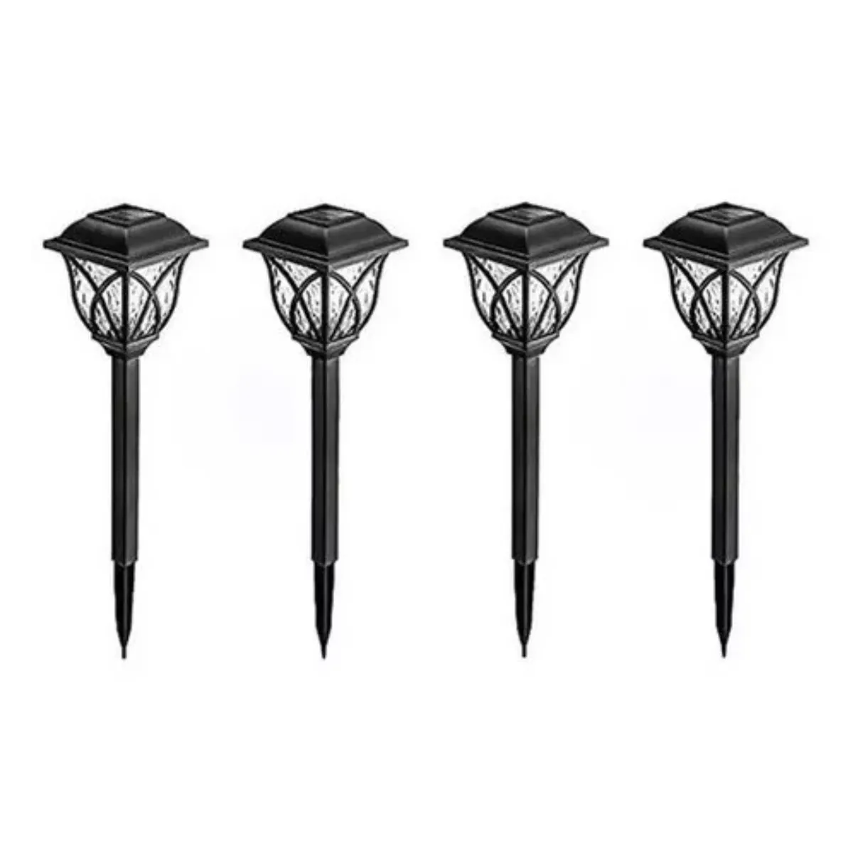 GENERICO - Pack 4 Luz Solar Jardin Con Sensor Estaca Estilo Ingles