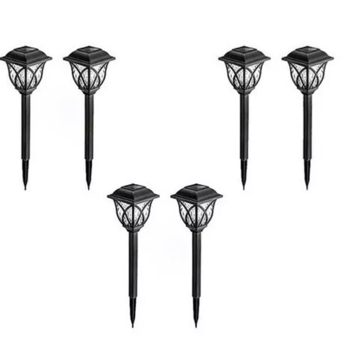 GENERICO - Pack 6 Luz Solar Jardin Con Sensor Estaca Estilo Ingles