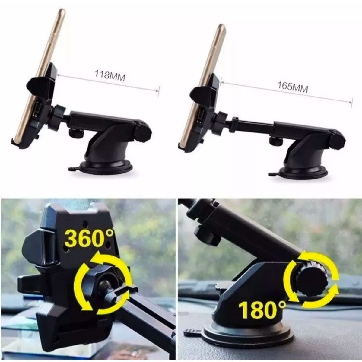 GENERICO - Soporte Celular Auto Carro Chupon Largo Multifuncional Carro