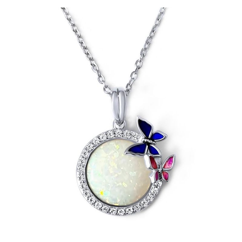 ARANY JOYAS - Collar Plata Ópalo Pequeñas Mariposas De Amor