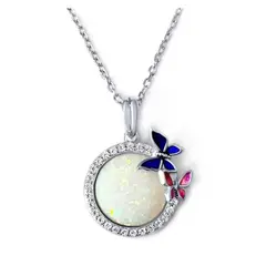 ARANY JOYAS - Collar Plata Ópalo Pequeñas Mariposas De Amor