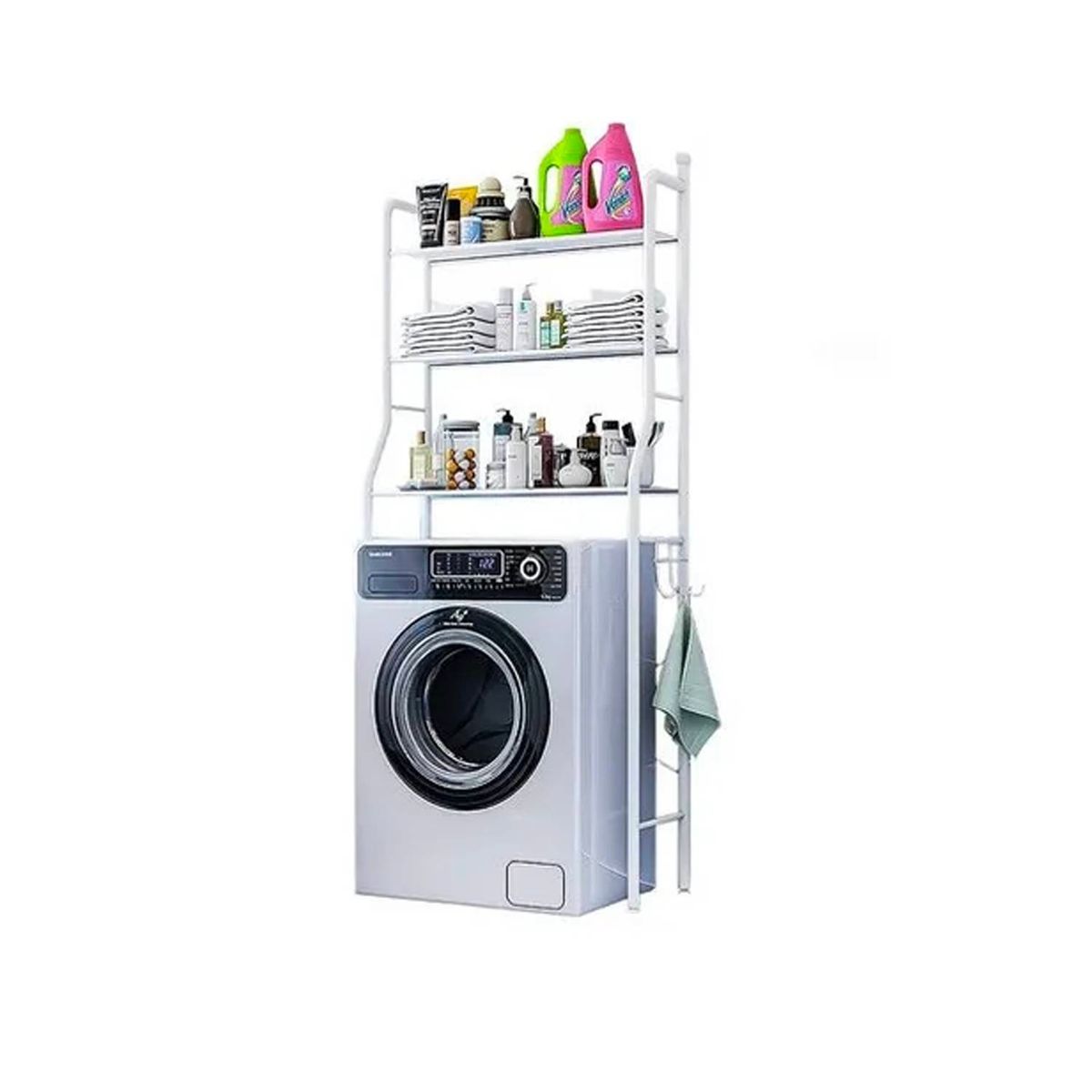 GENERICO - Organizador Estante De Lavadora Baño Metalico Rack 3 Niveles