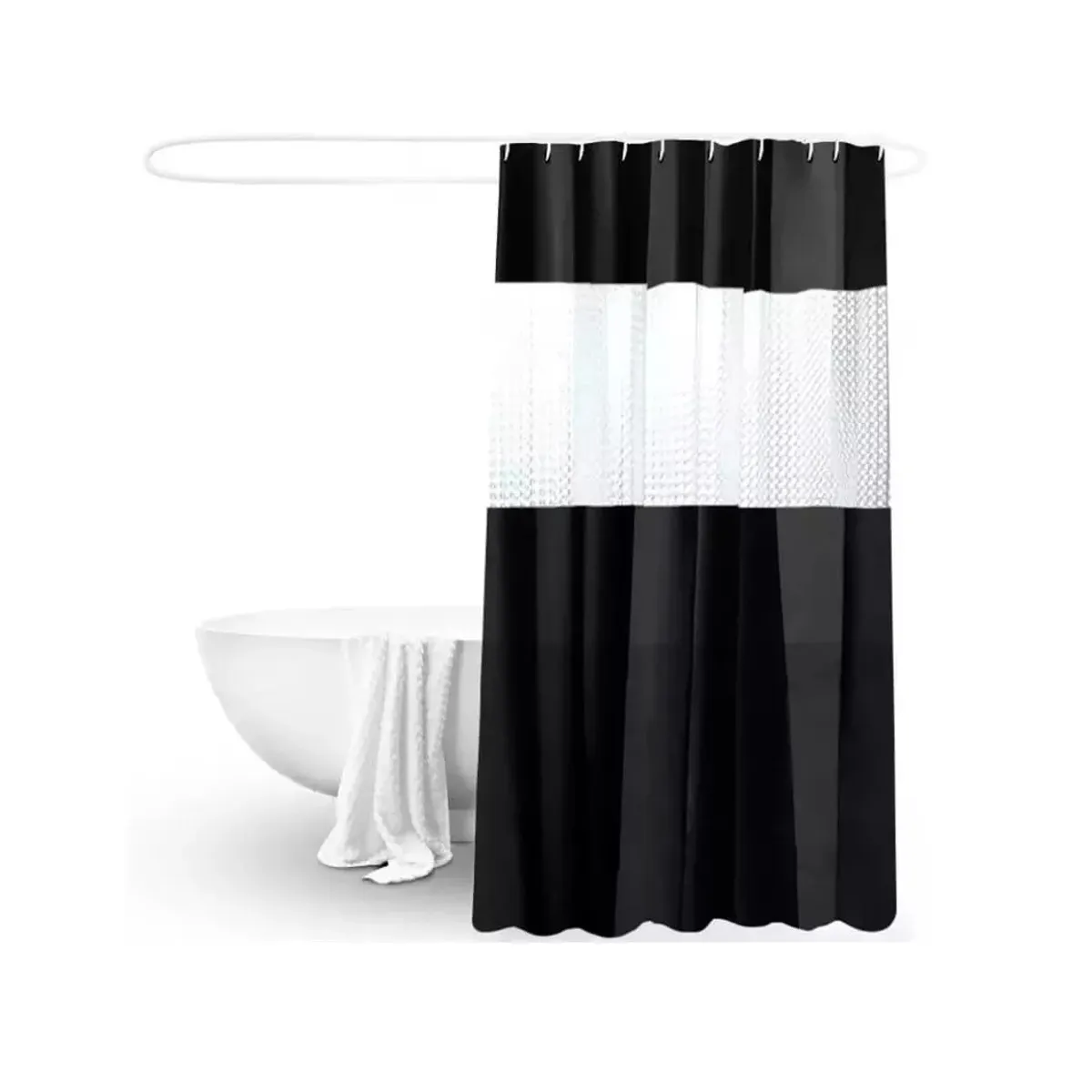 CARIBEE - Cortina Baño Ducha 180x200 Negro