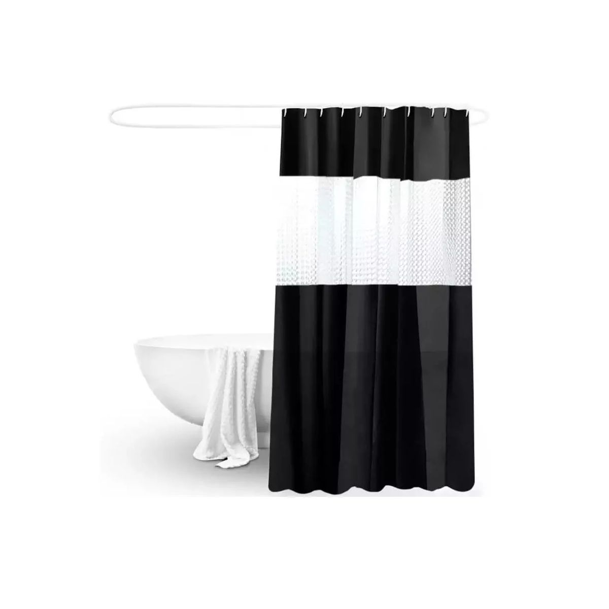CARIBEE - Cortina Baño Ducha 180x200 Negro