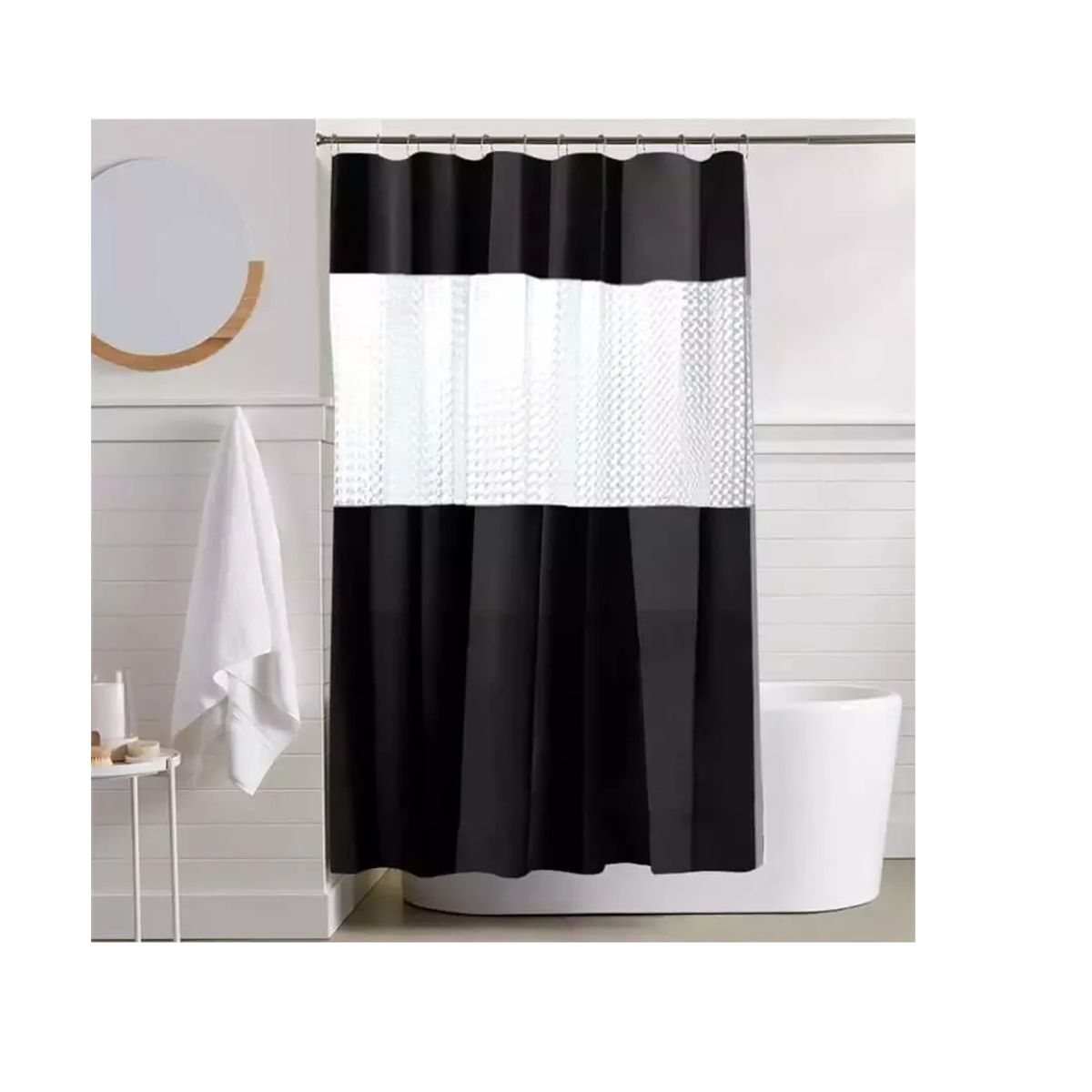 CARIBEE - Cortina Baño Ducha 180x200 Negro