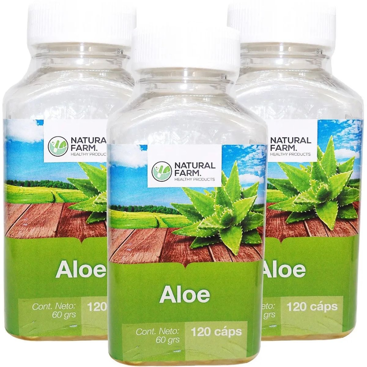 NATURAL FARM - Aloe Vera Nf 3 Frascos 360 Capsulas Blandas 3x120 Caps