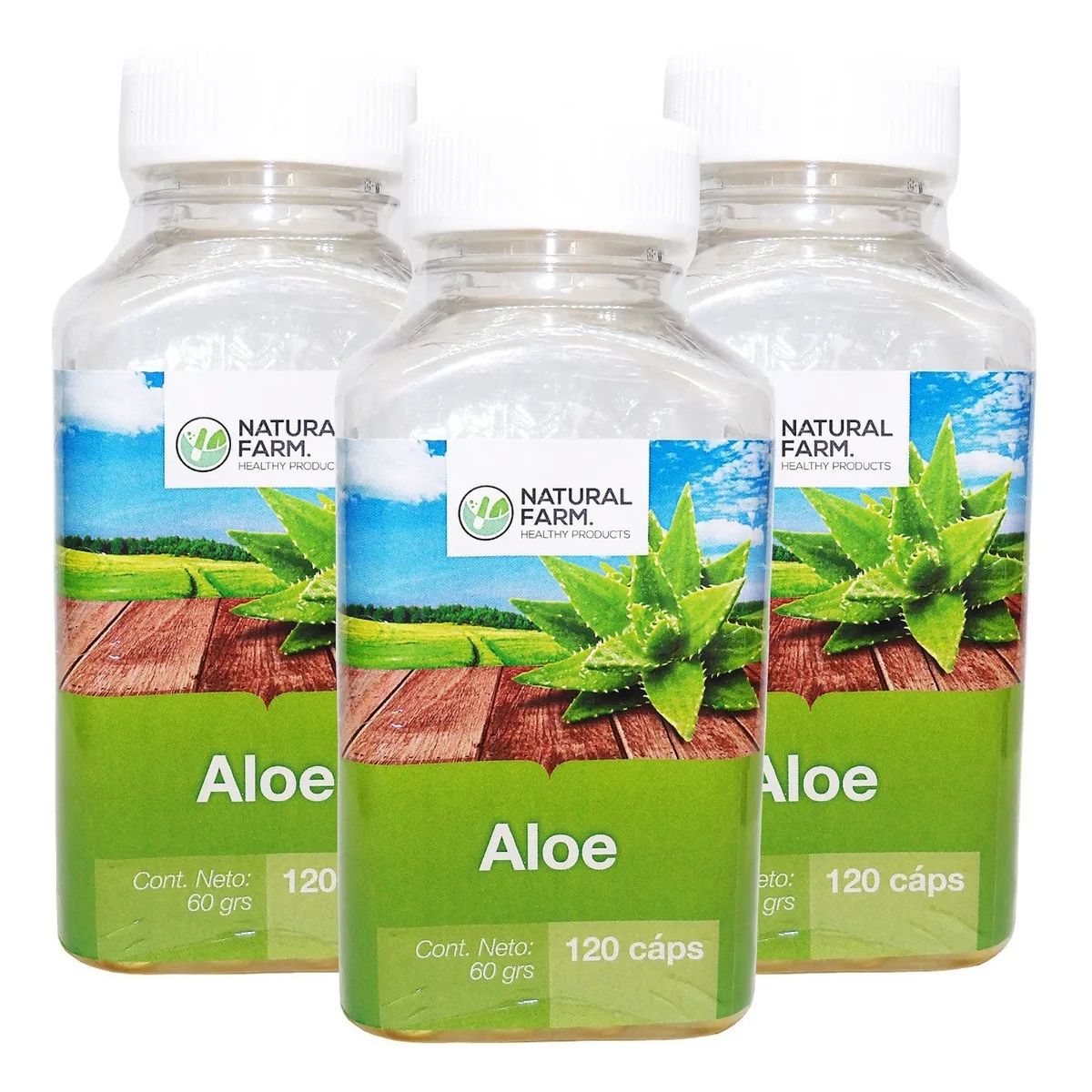 NATURAL FARM - Aloe Vera Nf 3 Frascos 360 Capsulas Blandas 3x120 Caps