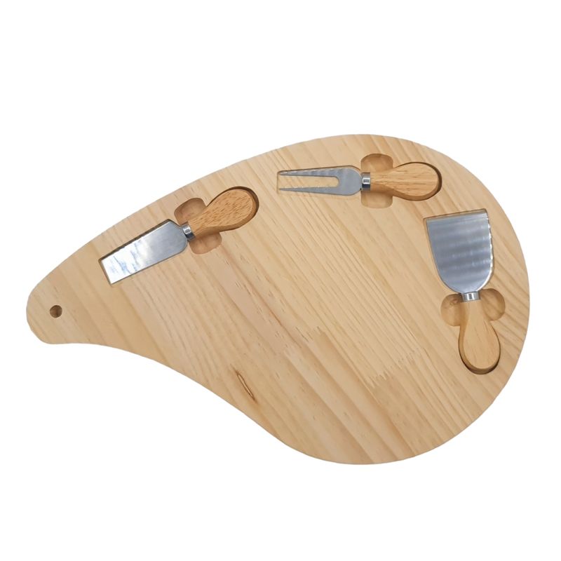 MOGA - Tabla Queso Aperitivo Madera 3 Accesorios