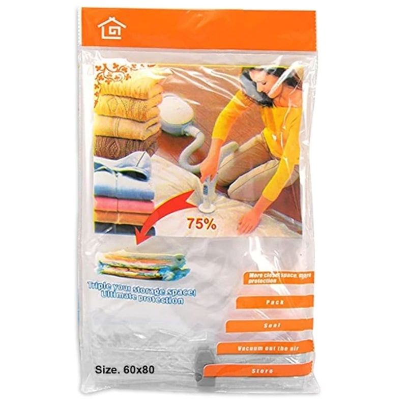 GENERICO - Pack 10 Bolsas De Almacenamiento Al Vacío Para Ahorro De Espacio 60x80