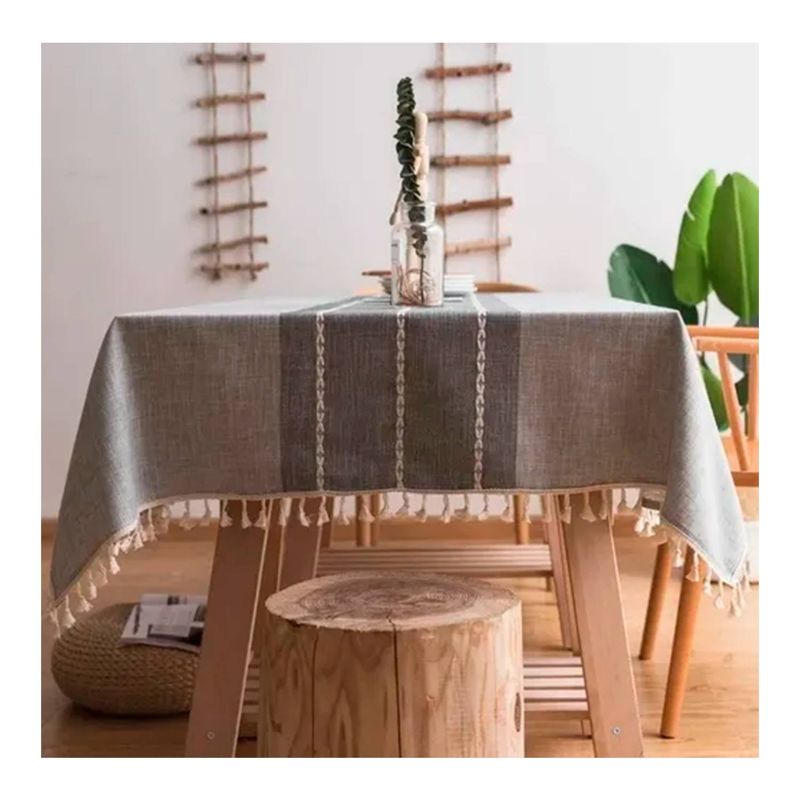 GENERICO - Mantel Rectangular Mantel De La Mesa Borla Algodón 145x220cm