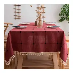 GENERICO - Mantel Rectangular Mantel De La Mesa Borla Algodón 145x220cm