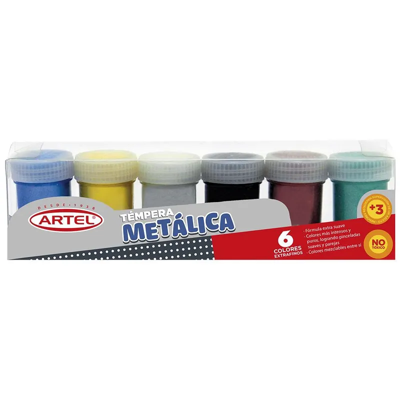 ARTEL - Estuche Tempera Metalica 6 Colores Artel