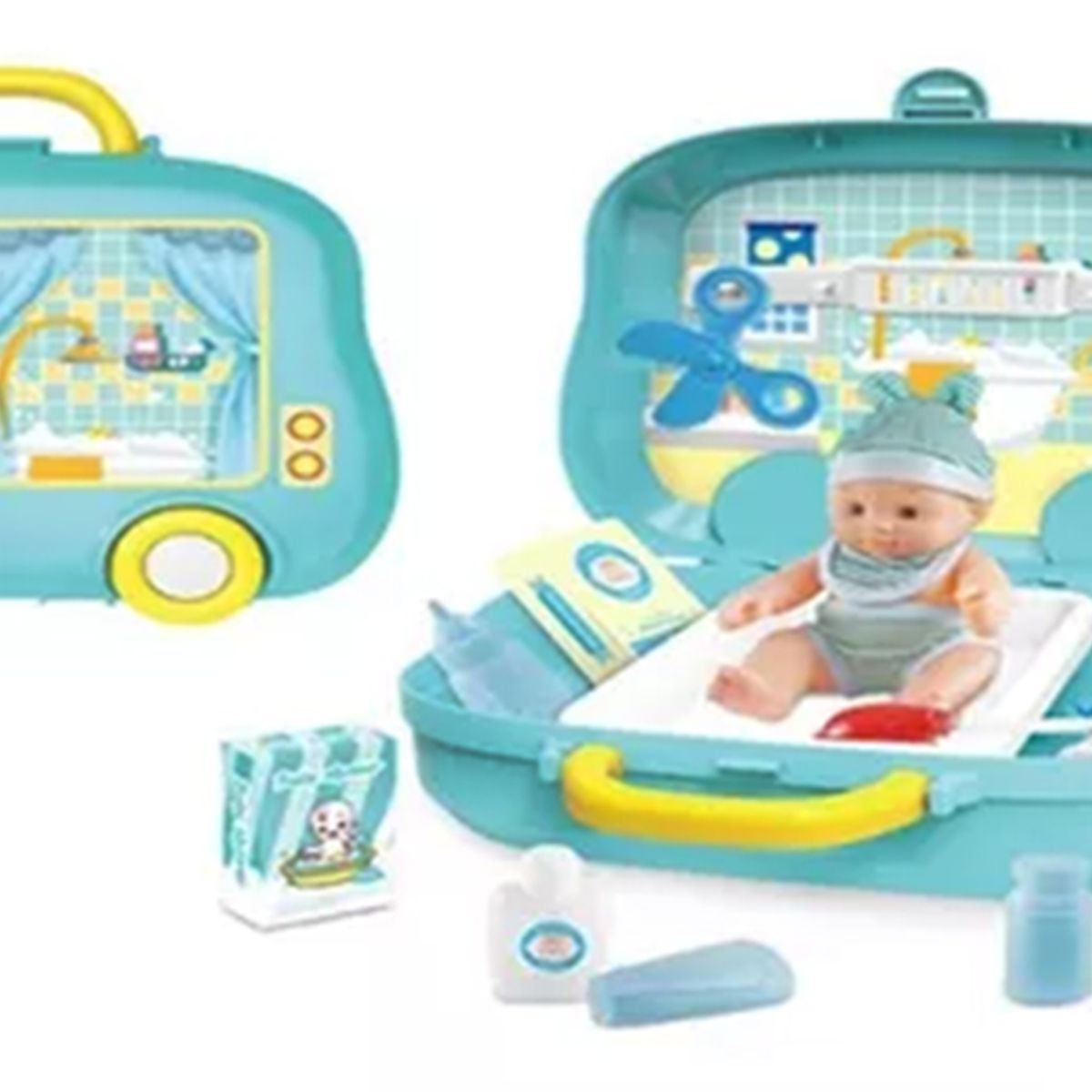 GENERICO - Set de Maletin Doctor con Muñeco y 19 accesorios