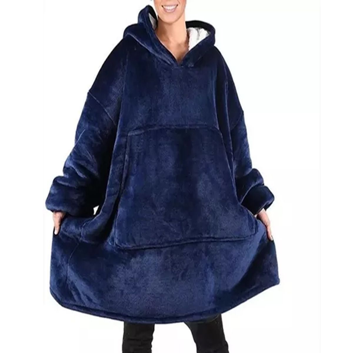 EVERSO - Manta Polar Bata Frazada Polerones Felpa Con Capucha Chiporro Hombre.