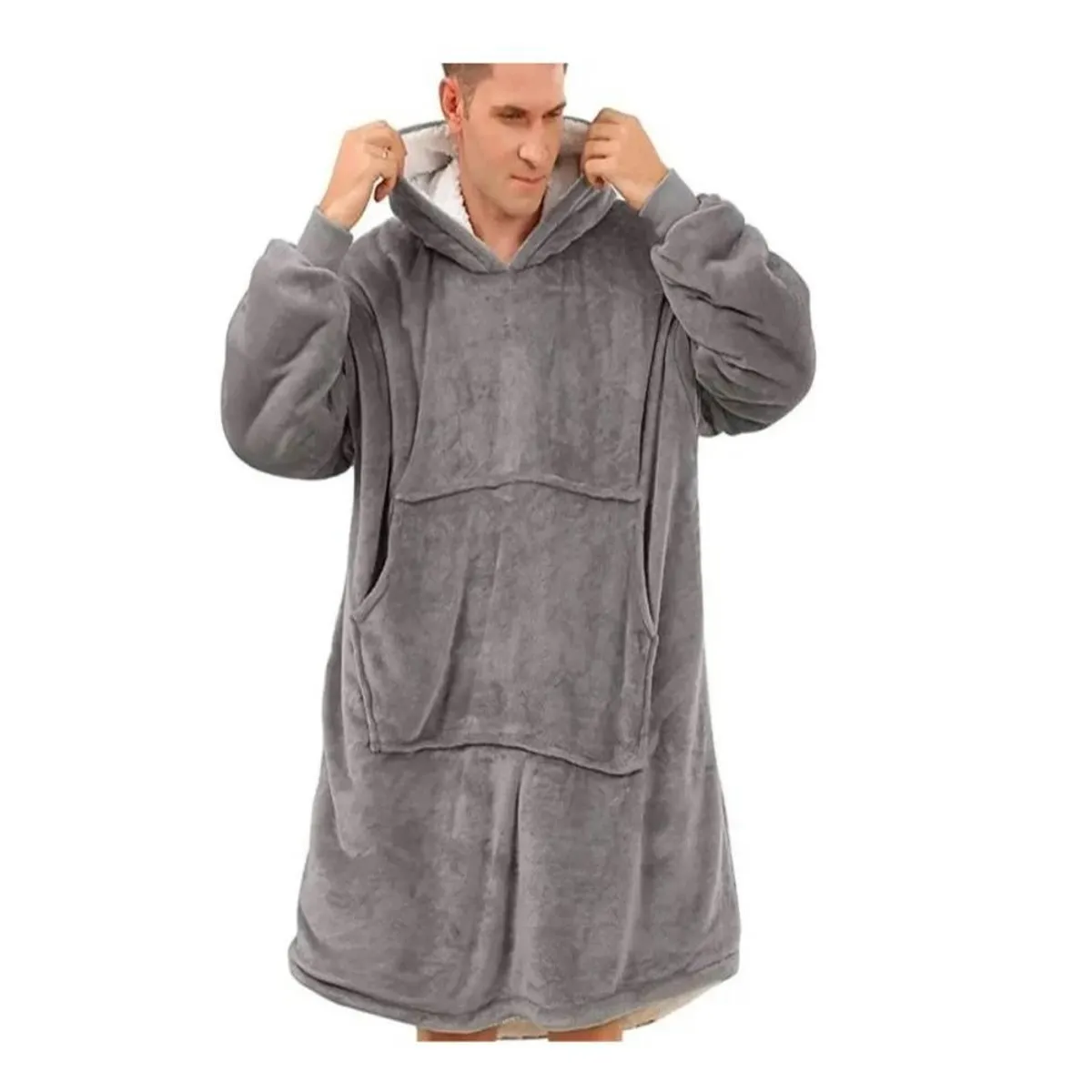 EVERSO - Manta Polar Bata Frazada Polerones Felpa Con Capucha Chiporro Hombre.