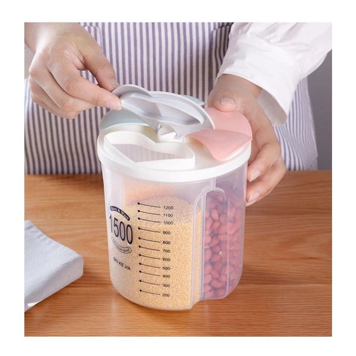 GENERICO - Caja De Almacenamiento Sellada Dispensador Cereales 1500ml