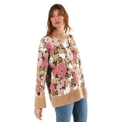 GUINDA - Sweater floreado Tyrion