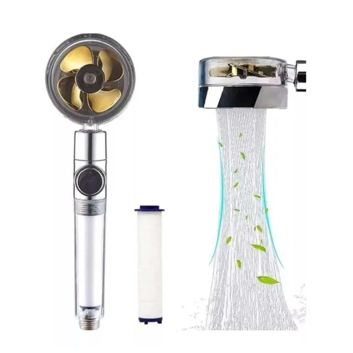 GENERICO - Eco Ducha Cabezal Ducha Telefono Turbina Aumenta Presion Filtro