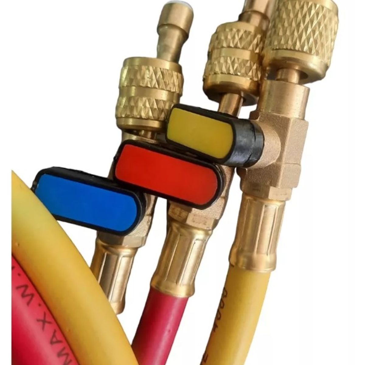 GENERICO - Juego de Mangueras Manifold 150cms con válvula de corte