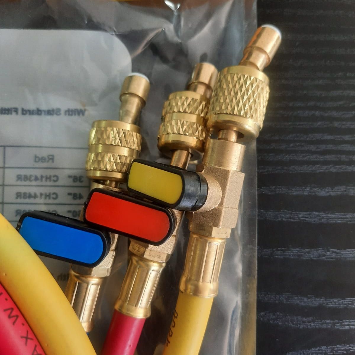 GENERICO - Juego de Mangueras Manifold 150cms con válvula de corte