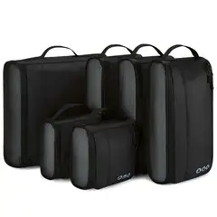 BAGSMART - - Cubos de compresión y organización 6 unidades - Negro