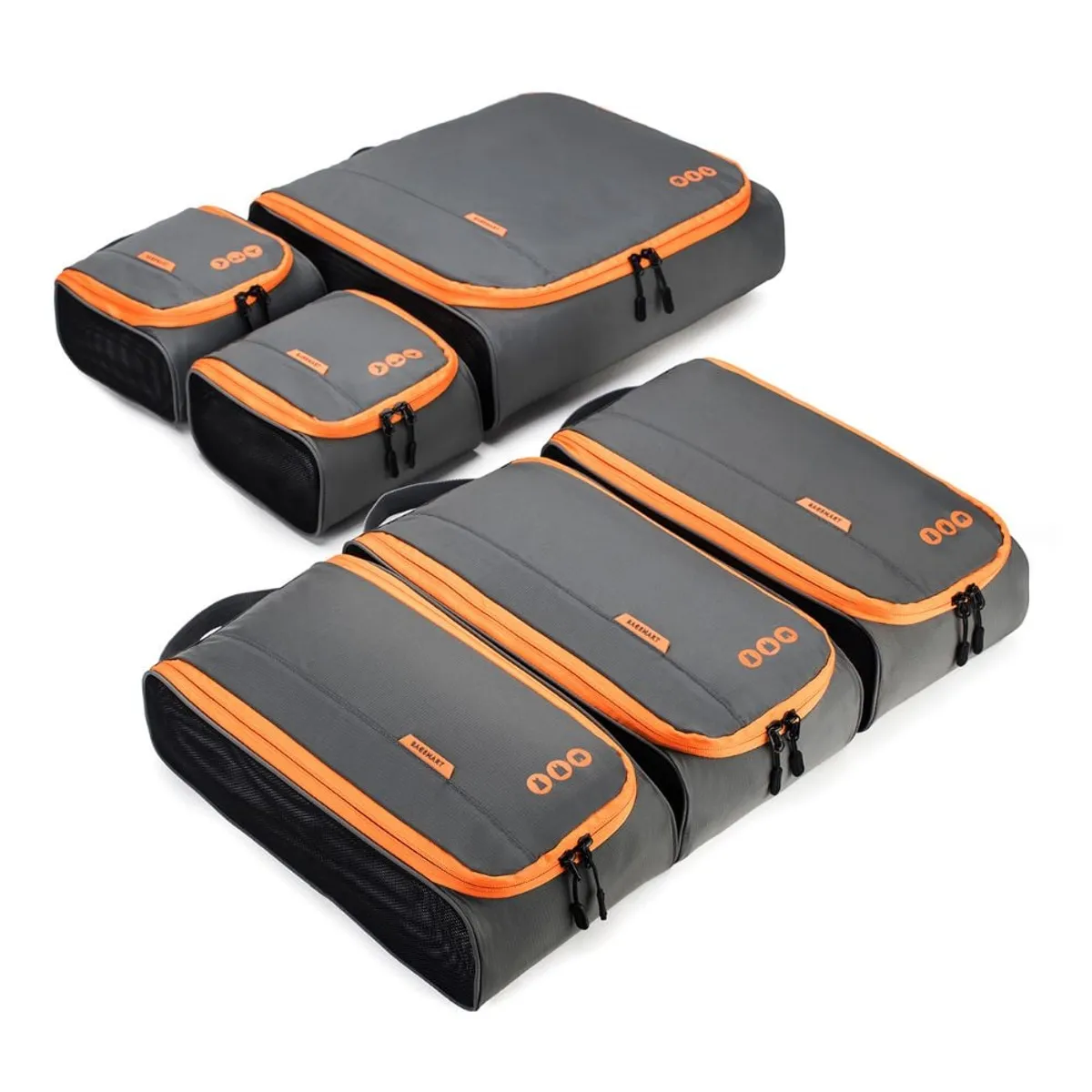 BAGSMART - Bagsmart Organizadores de Equipaje Rígidos 6 piezas Gris y Naranja