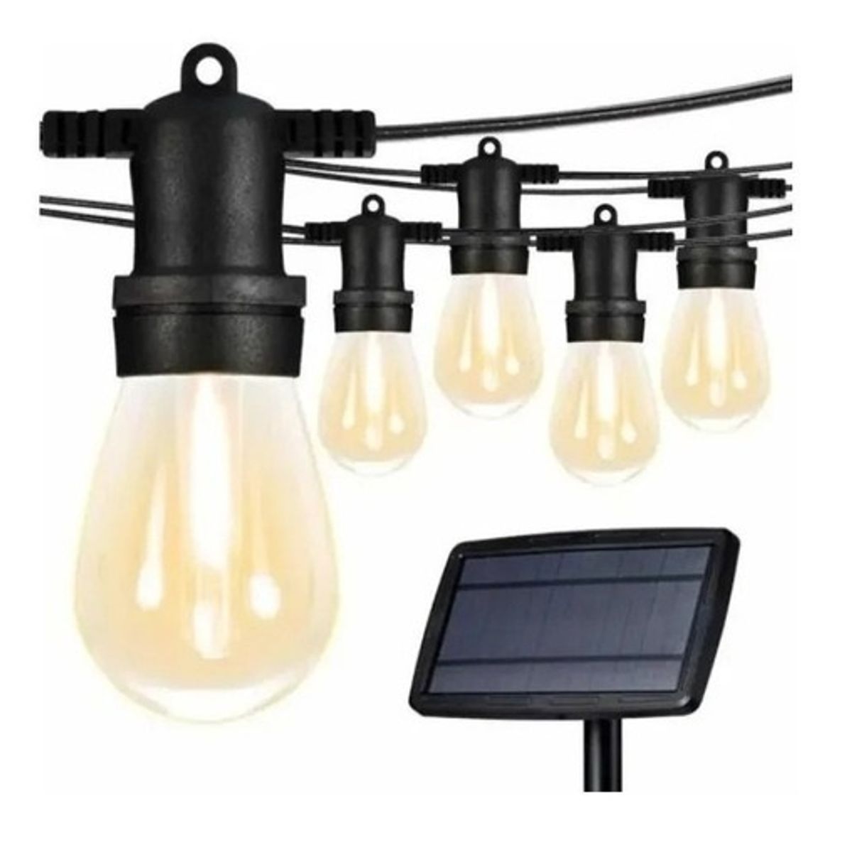 GENERICO - Guirnalda Decorativa 10 Metros Unible Extensible + 10 Ampolletas SOLAR