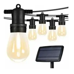 GENERICO - Guirnalda Solar LED 10 Metros Exterior Vintage 10 Ampolletas IP65 Jardin Terraza
