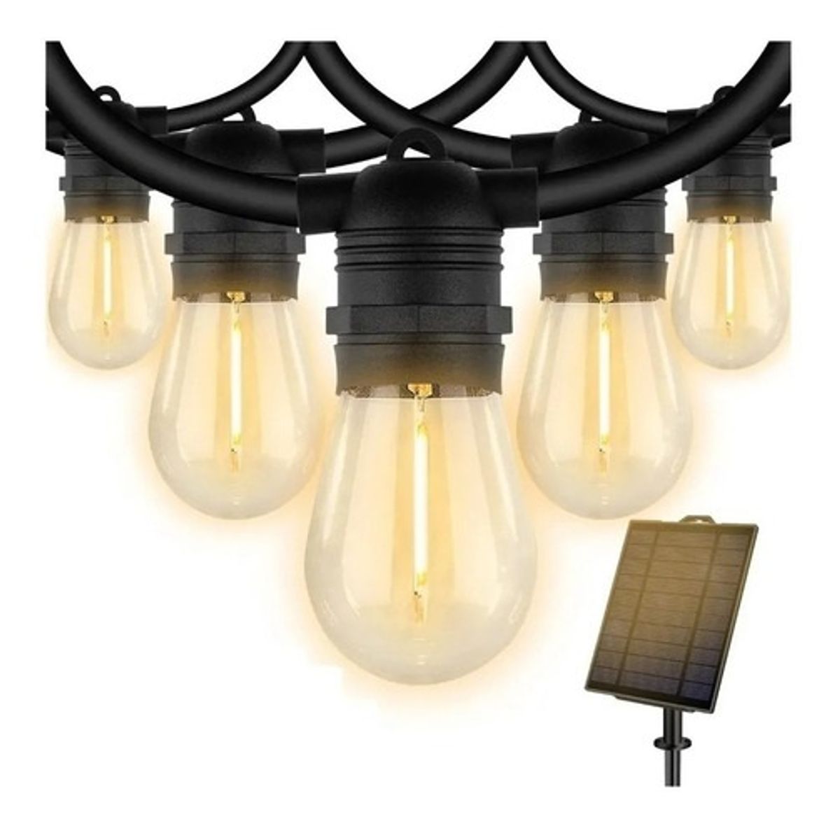 GENERICO - Guirnalda Decorativa 10 Metros Unible Extensible + 10 Ampolletas SOLAR