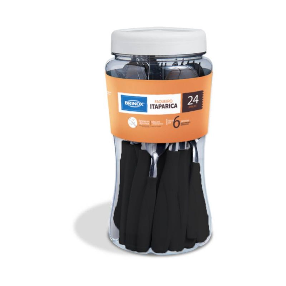 BRINOX - Juego de Cubiertos 24 Piezas Brinox Itaparica Negro