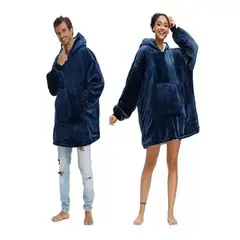 EVERSO - Pack2 Bata Polar Frazada Polerones Felpa Con Capucha Hombre