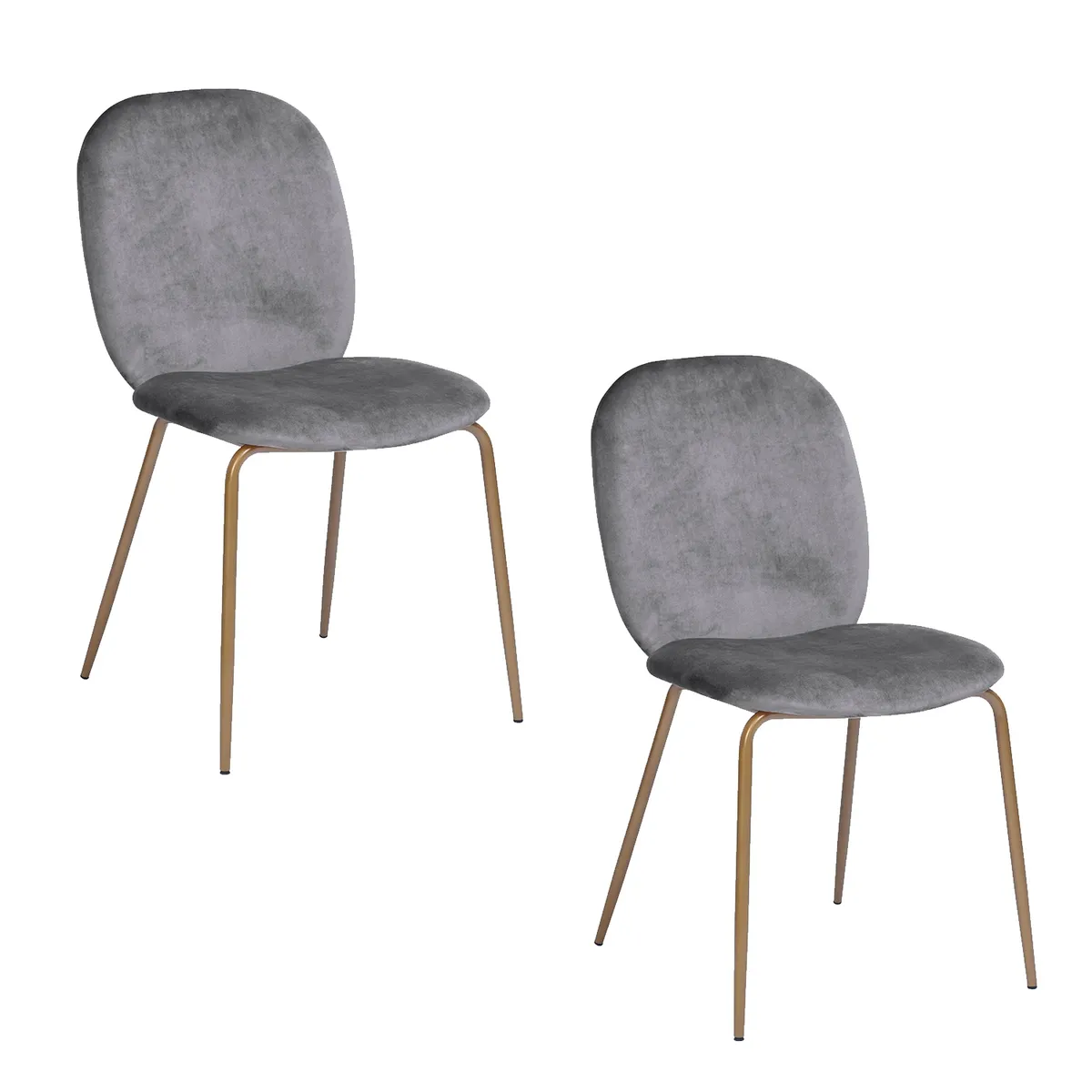 NOVAHUS - Pack 2 Sillas Comedor Terciopelo Gris