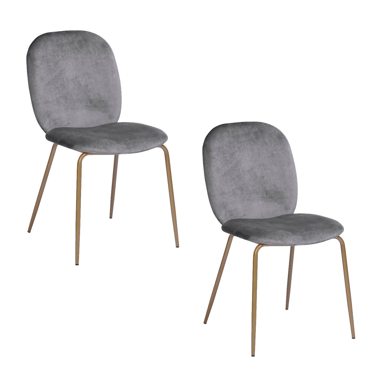 NOVAHUS - Pack 2 Sillas Comedor Terciopelo Gris