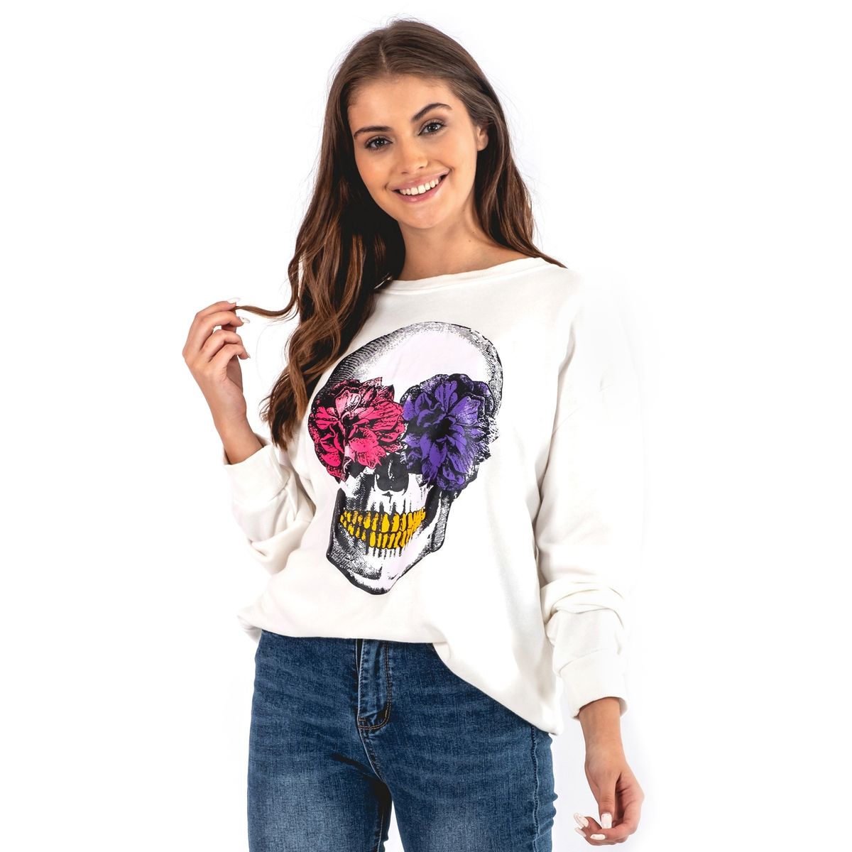 GUINDA - Polerón Calavera GUINDA Skull