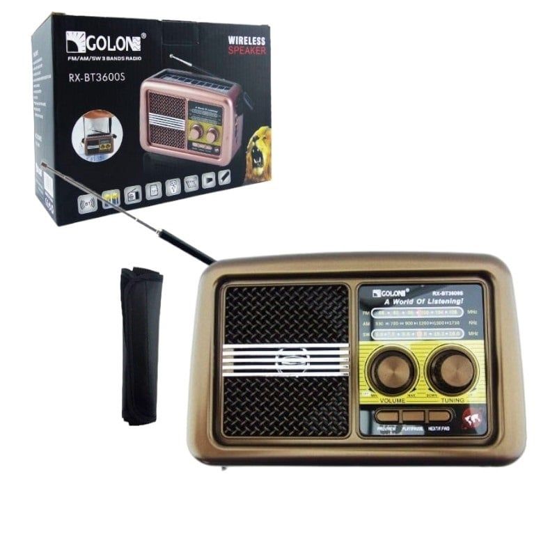 GENERICO - RADIO SOLAR BLUETOOTH RECARGABLE AM-FM CON LINTERNA