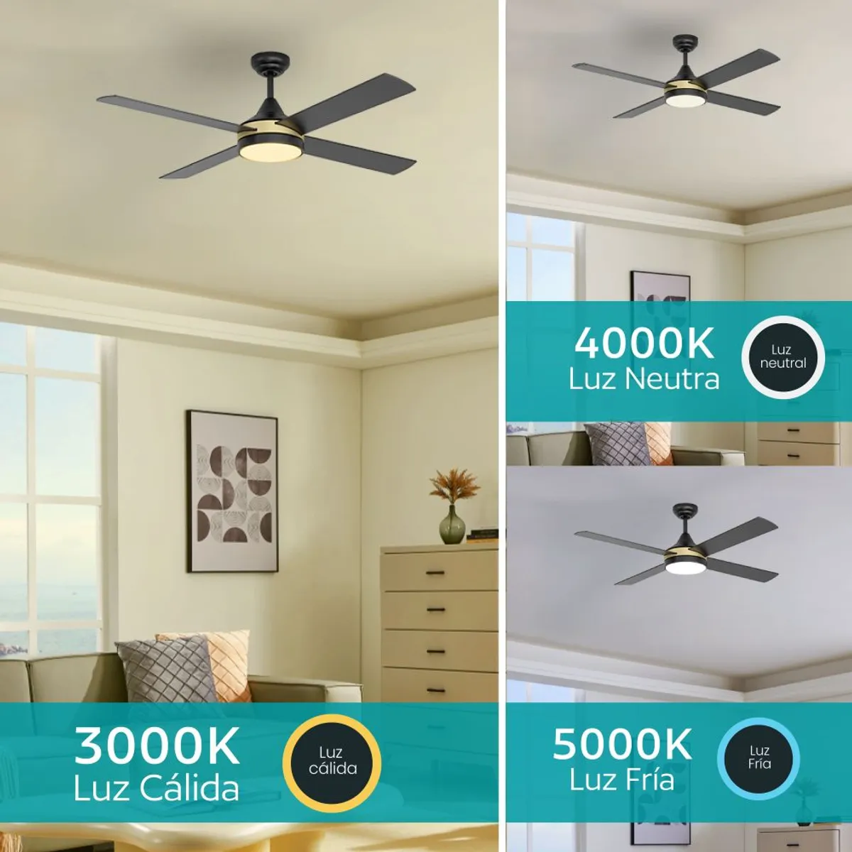 EGLO - Ventilador Trinidad Control Remoto luz led regulable Silencioso