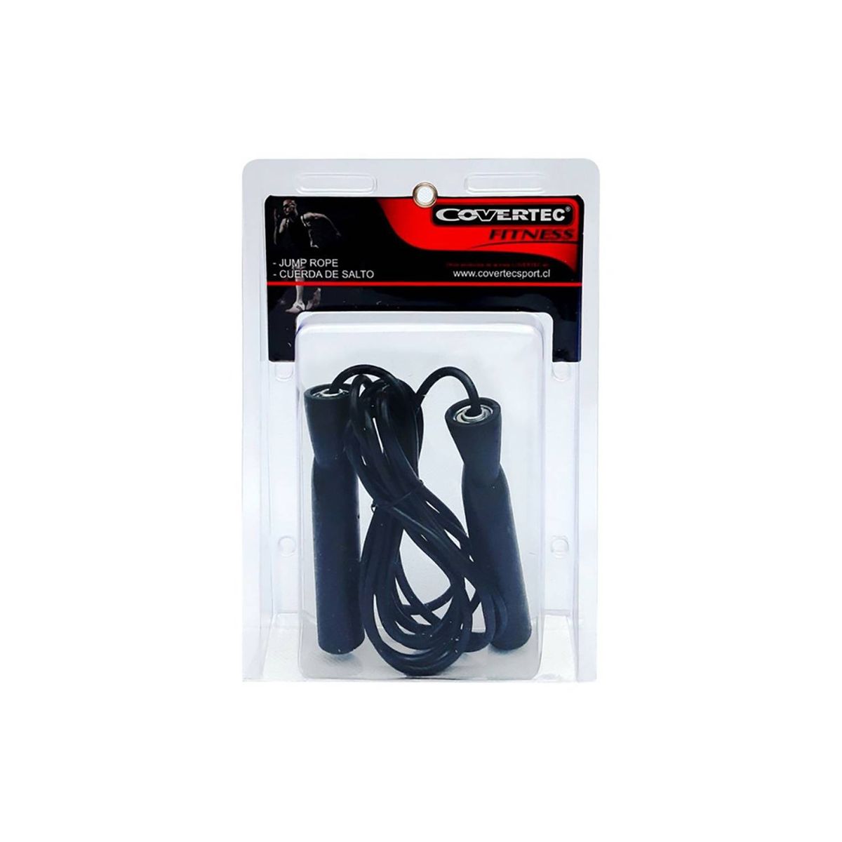 COVERTEC - Cuerda de salto pvc con mango eva