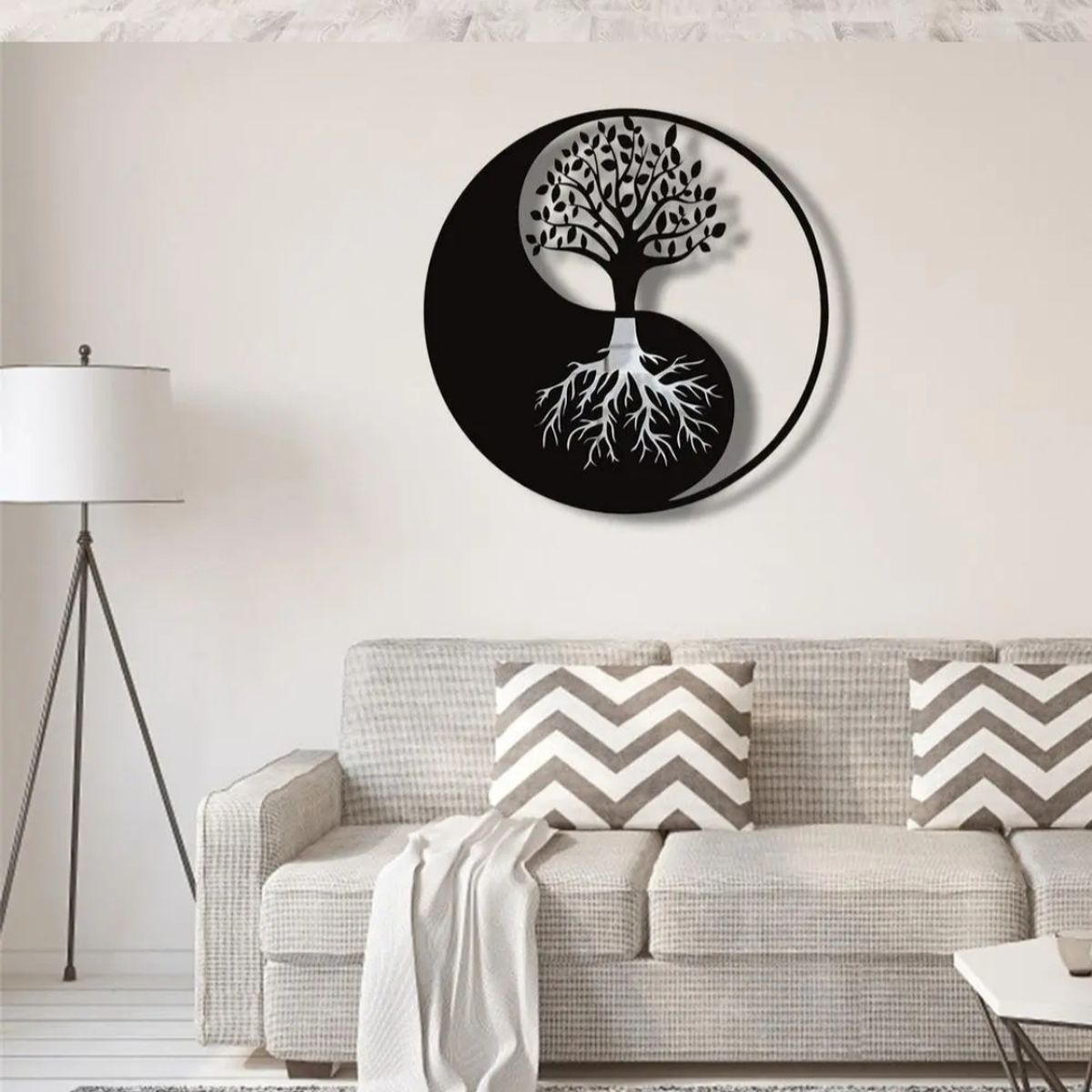 GENERICO - Cuadro Decorativo  de madera mdf yin yang