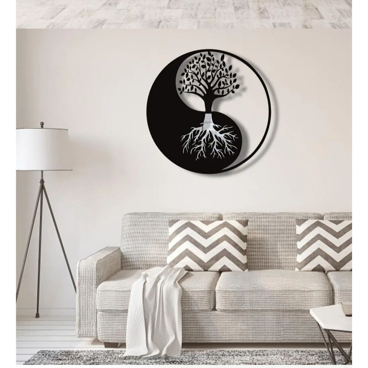 GENERICO - Cuadro Decorativo  de madera mdf yin yang