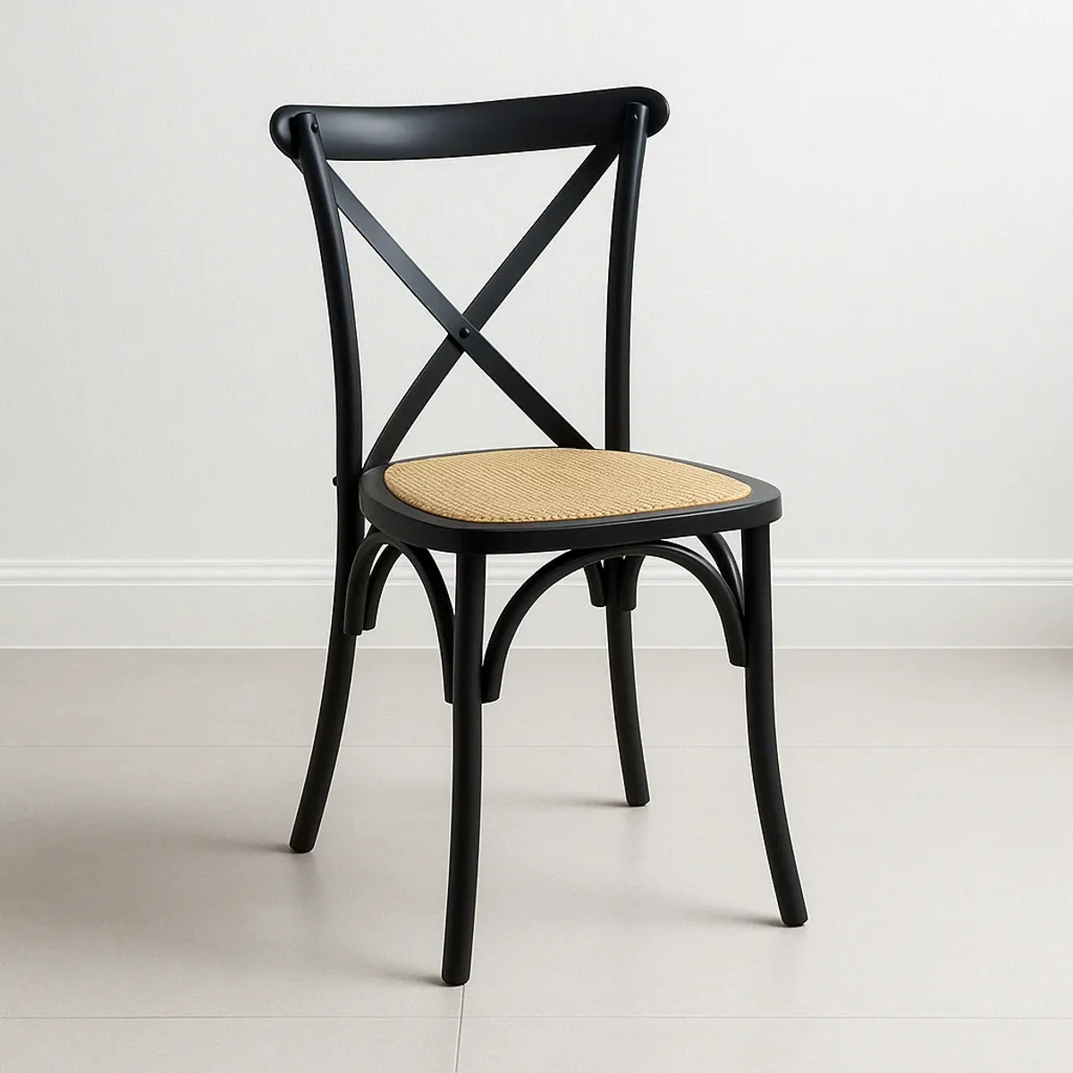 KLIK - Silla Crossback Madera Rattan Negra KLIK