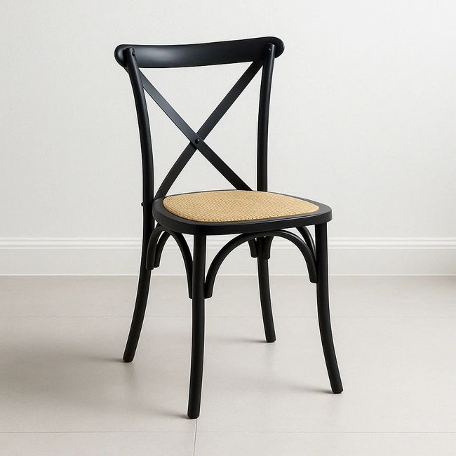 KLIK - Silla Crossback Madera Rattan Negra KLIK