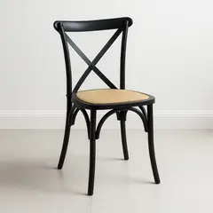KLIK - Silla Crossback Madera Rattan Negra