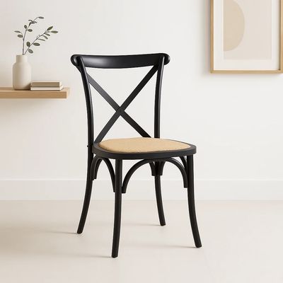 Imagen 2 del producto Silla Crossback Madera Rattan Negra