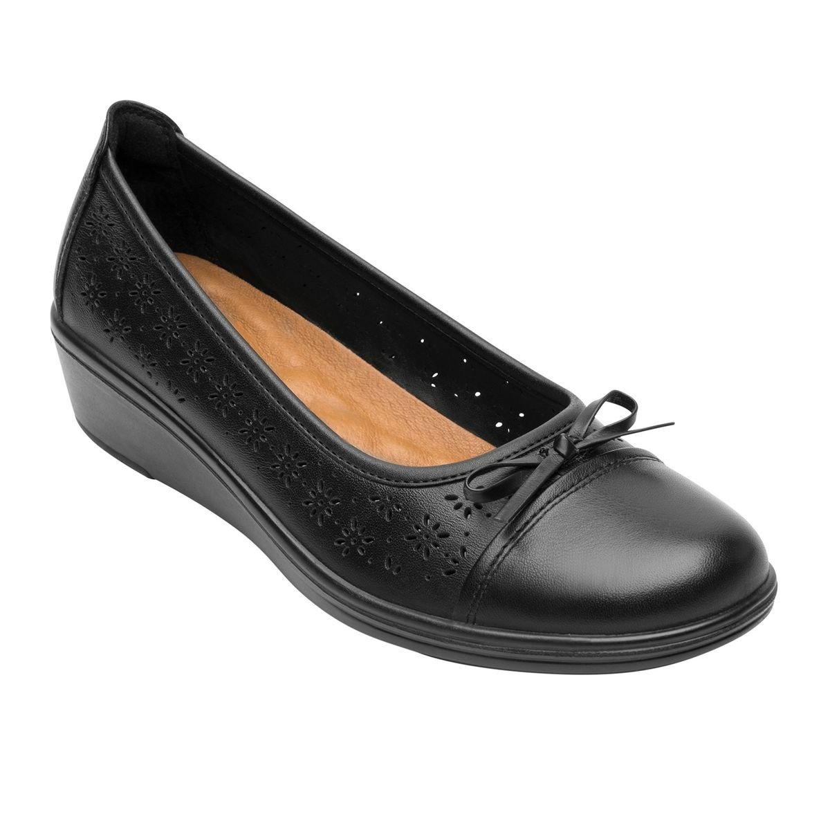 FLEXI - Zapato Mujer Cuero Castaña Negro Flexi