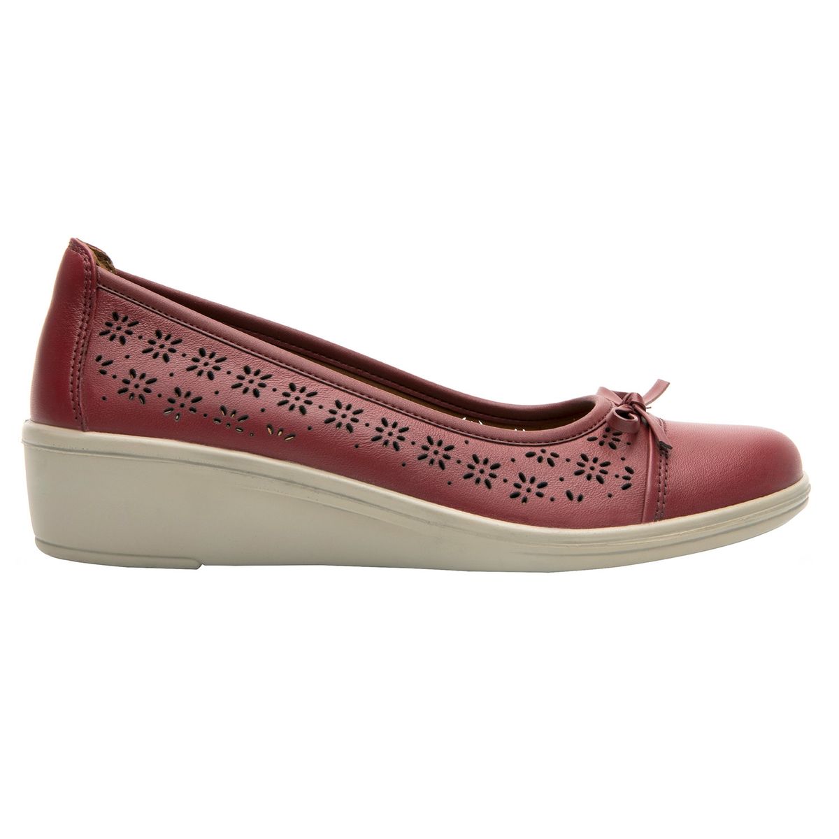 FLEXI - Zapato Mujer Cuero Castaña Rojo Flexi