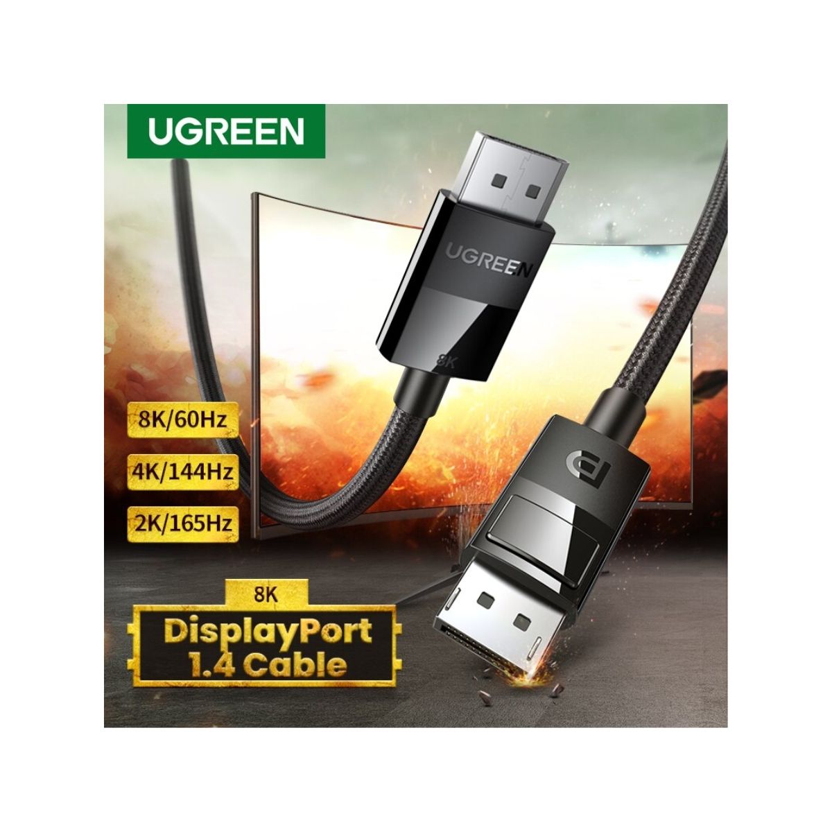 UGREEN - UGREEN Cable DP a DP 1.4 de 1.5m Negro
