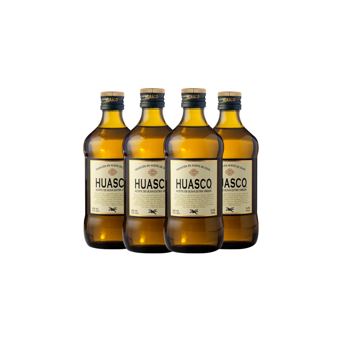 HUASCO - Aceite de Oliva extra virgen Huasco 4 x 500 ml