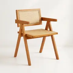 KLIK - Silla Sitial Butaca Chandigarh Madera Rattan Natural
