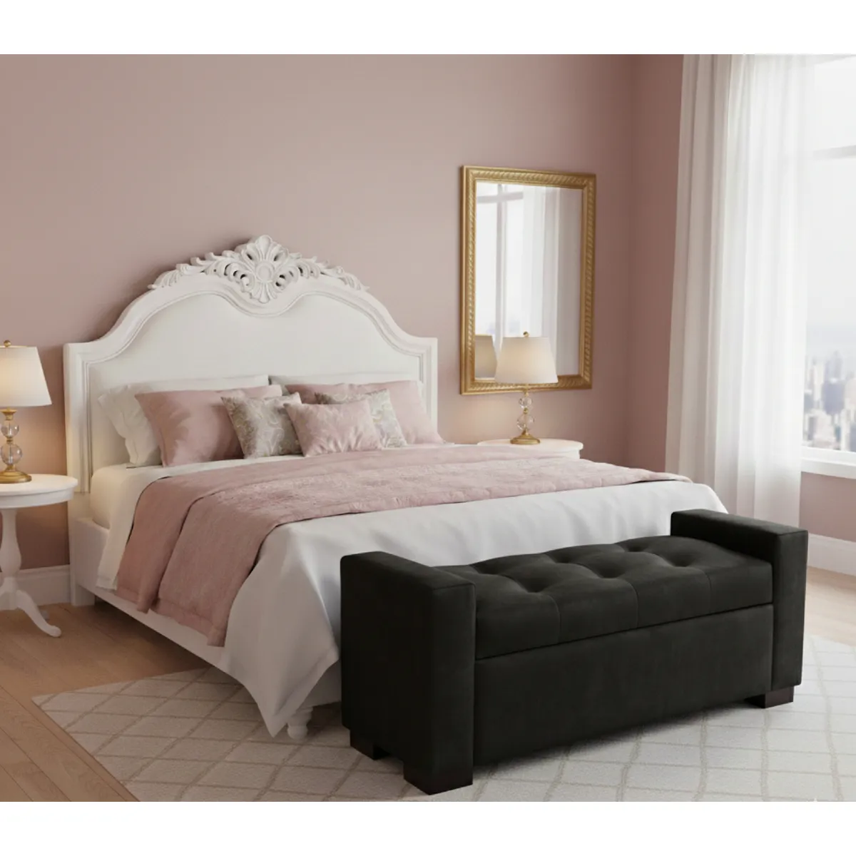 GENERICO - Banqueta Baúl Meyer Color Negro